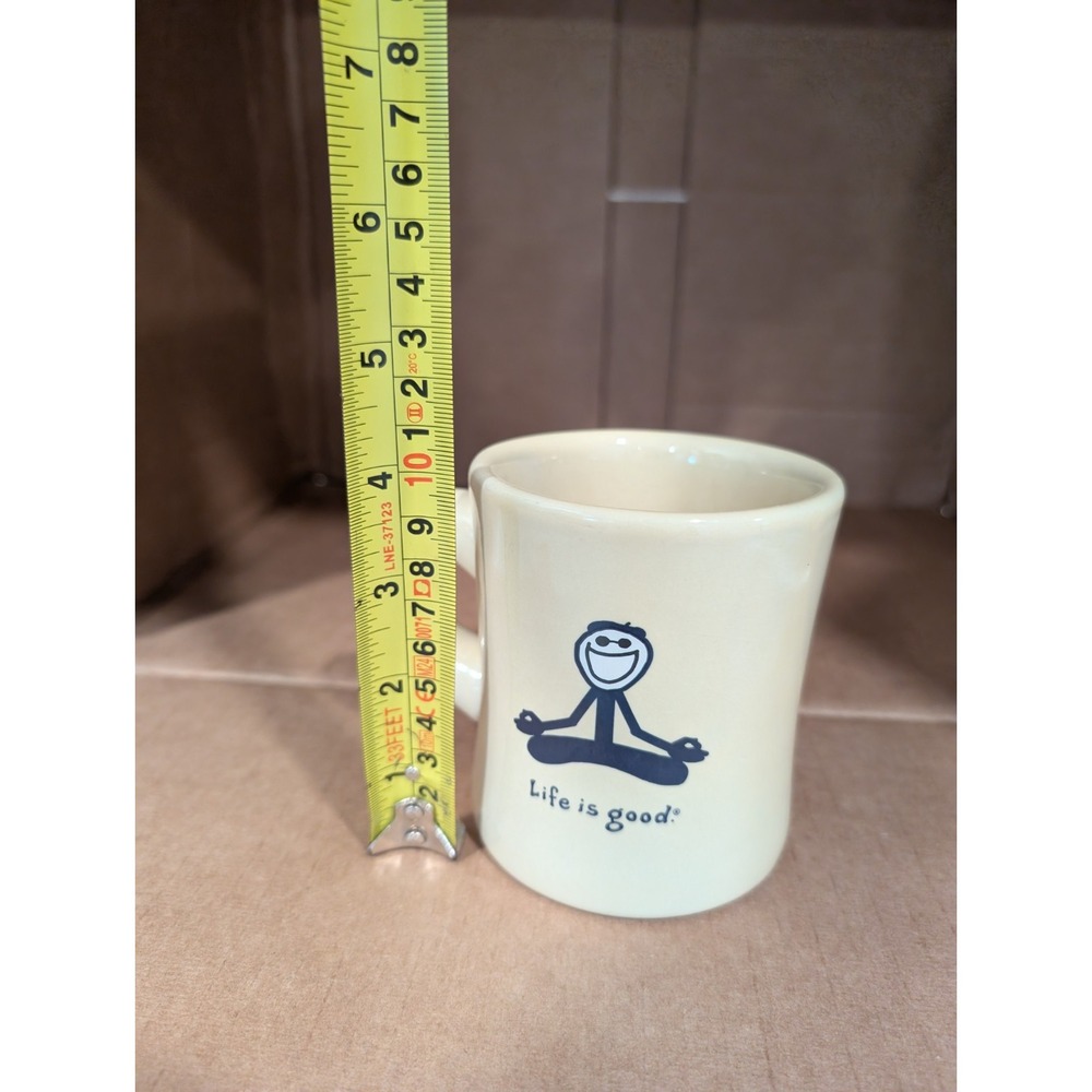 Life Is Good Do What You Like Heavy Diner Mug Yoga Beige Ceramic Coffee Cup